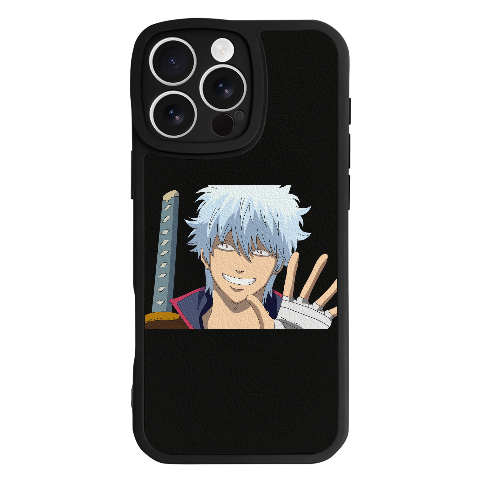（画像用） ぎんたま 坂田銀時（さかたぎんとき） 神楽 志村新八（しむら しんぱち） GINTAMA Sakata Gintoki Kagura Shimura Shinpachi 【iPhone 16シリーズ対応】シリコンスマホケース（レザー調） 材質：シリコン